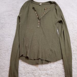 Free People long sleeve waffle henley